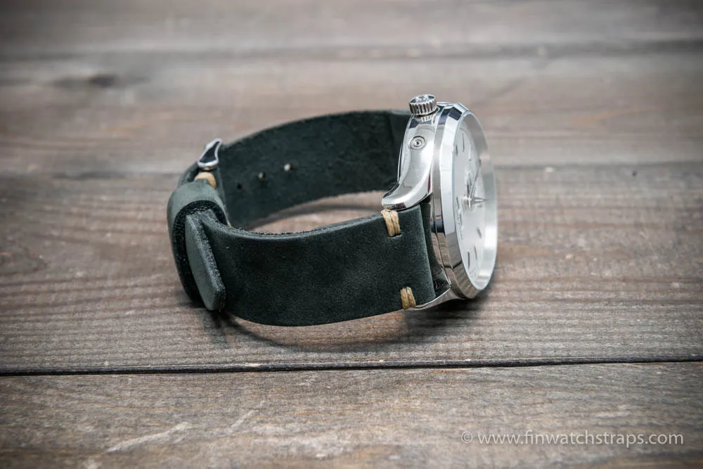 Leather watch strap, Horween Dusty Grey, handmade in Finland