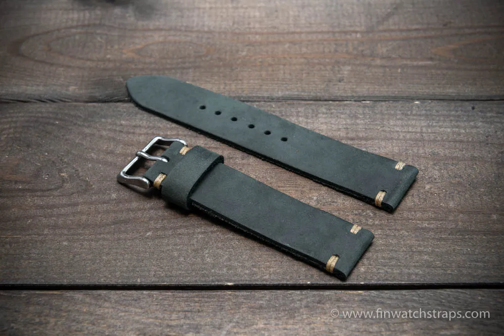 Leather watch strap, Horween Dusty Grey, handmade in Finland