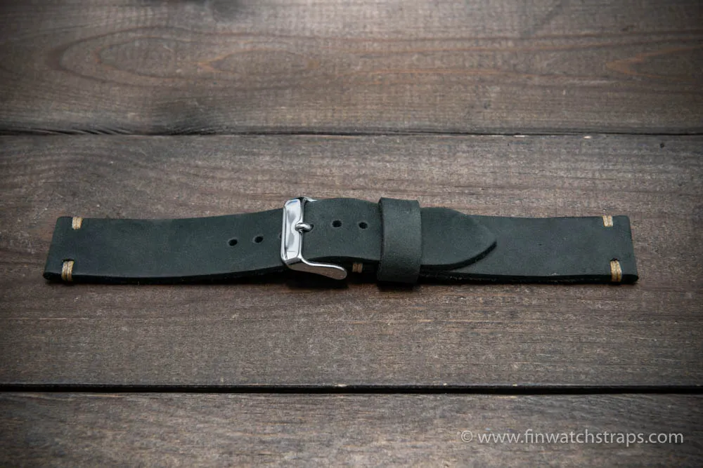 Leather watch strap, Horween Dusty Grey, handmade in Finland