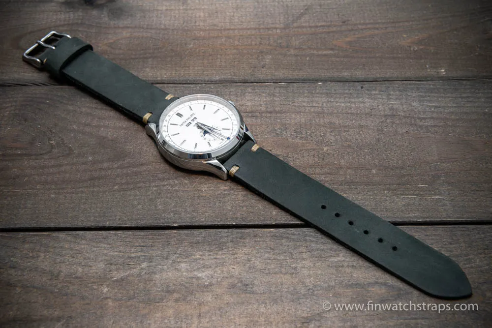 Leather watch strap, Horween Dusty Grey, handmade in Finland