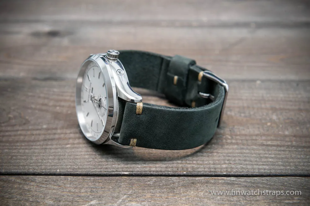 Leather watch strap, Horween Dusty Grey, handmade in Finland