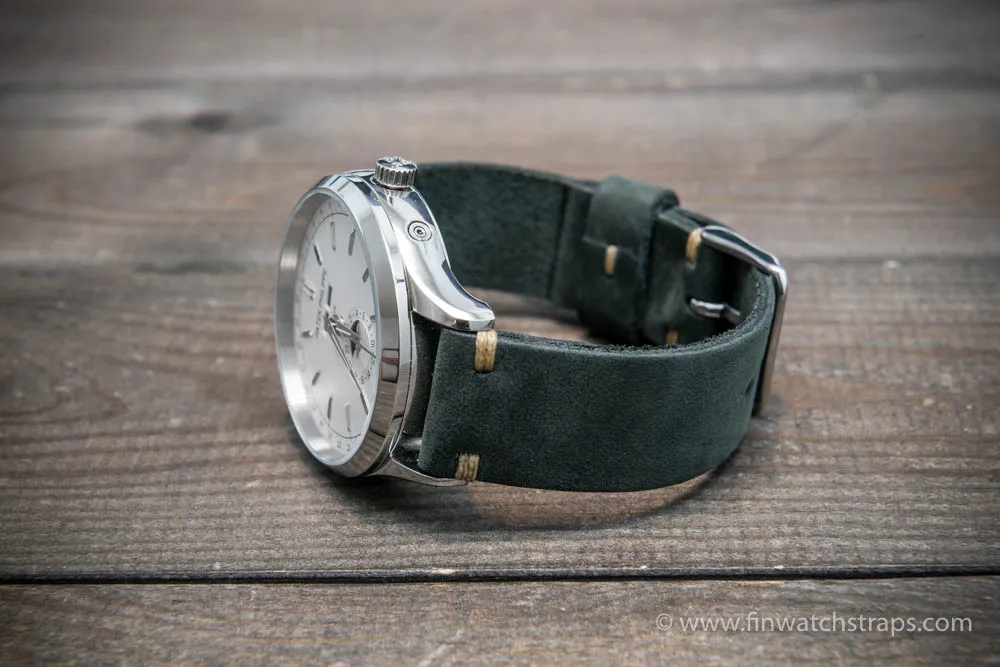 Leather watch strap, Horween Dusty Grey, handmade in Finland