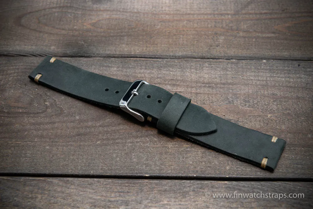 Leather watch strap, Horween Dusty Grey, handmade in Finland