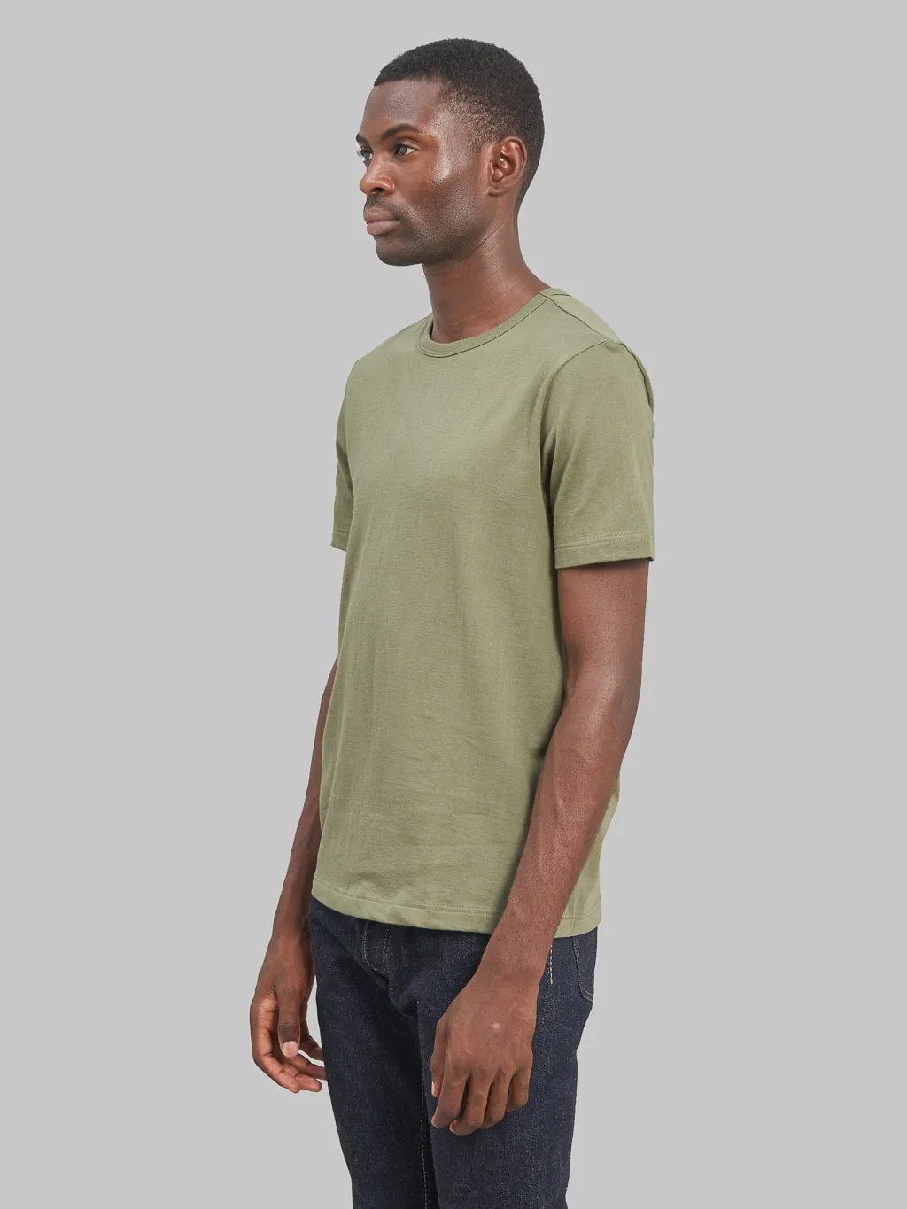 Merz b. Schwanen 1950s 5.5oz Loopwheeled Classic Fit T-Shirt Army Green