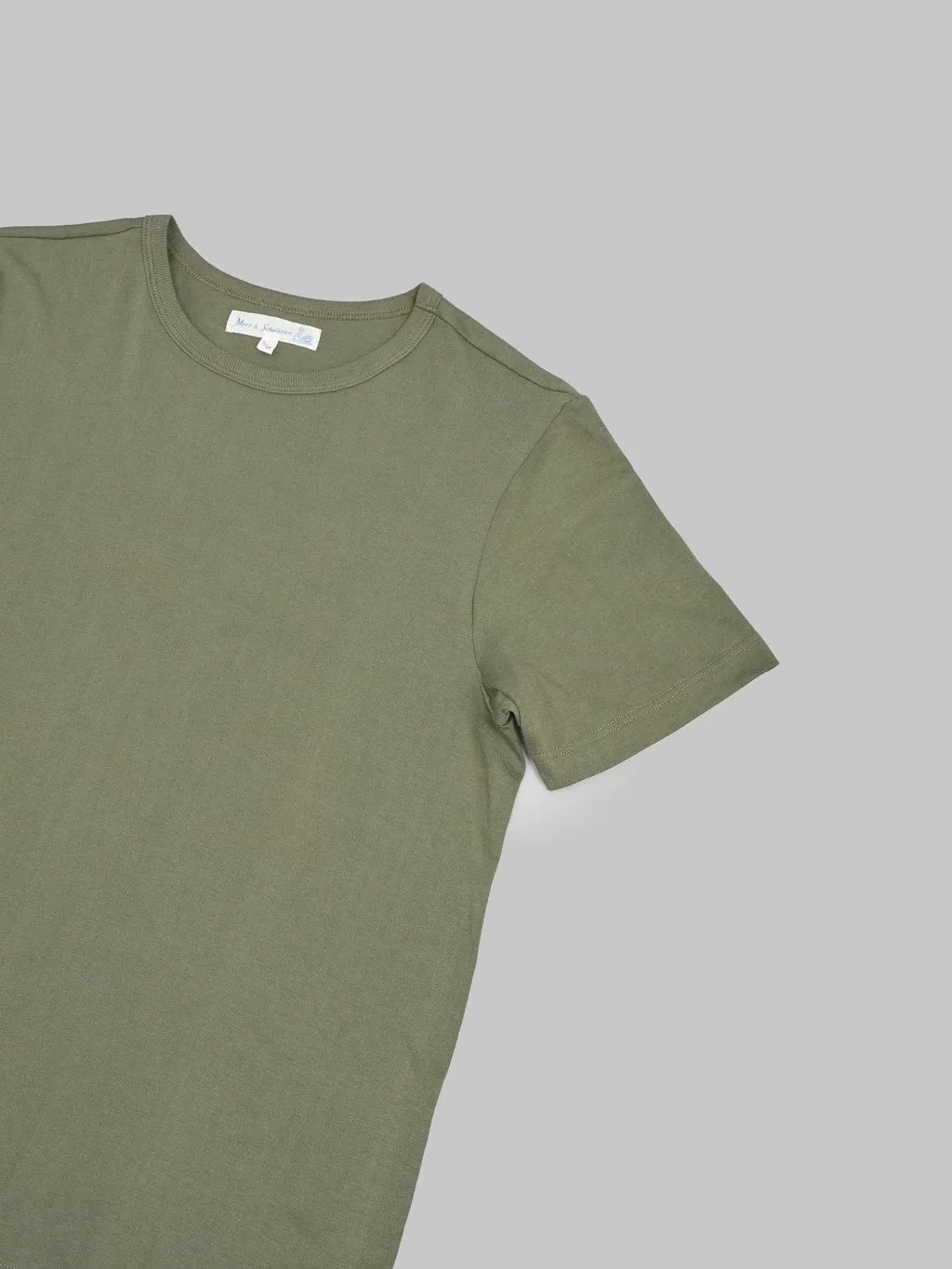 Merz b. Schwanen 1950s 5.5oz Loopwheeled Classic Fit T-Shirt Army Green