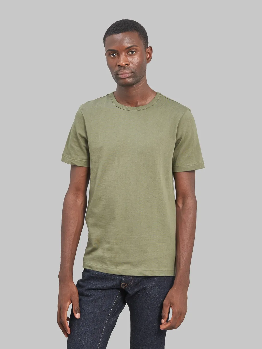 Merz b. Schwanen 1950s 5.5oz Loopwheeled Classic Fit T-Shirt Army Green