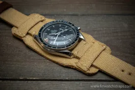 Military Bund Style Watch Strap: Vintage Canvas, handmade in Finland, Limited edition, watch lugs 10-26 mm.