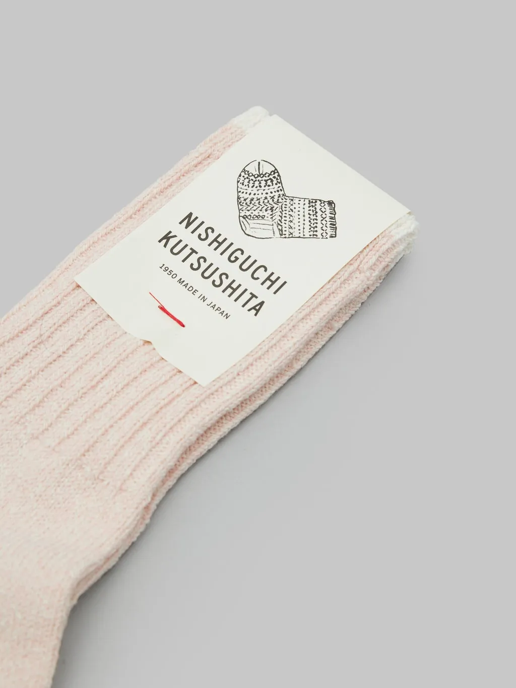 Nishiguchi Kutsushita Silk Cotton Socks Building Pink