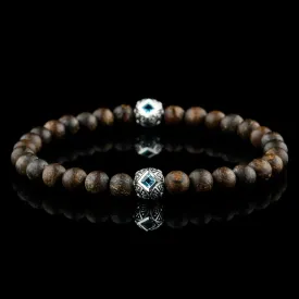 Paladin Swiss Blue Topaz - Matte Bronzite Bracelet I (6mm)