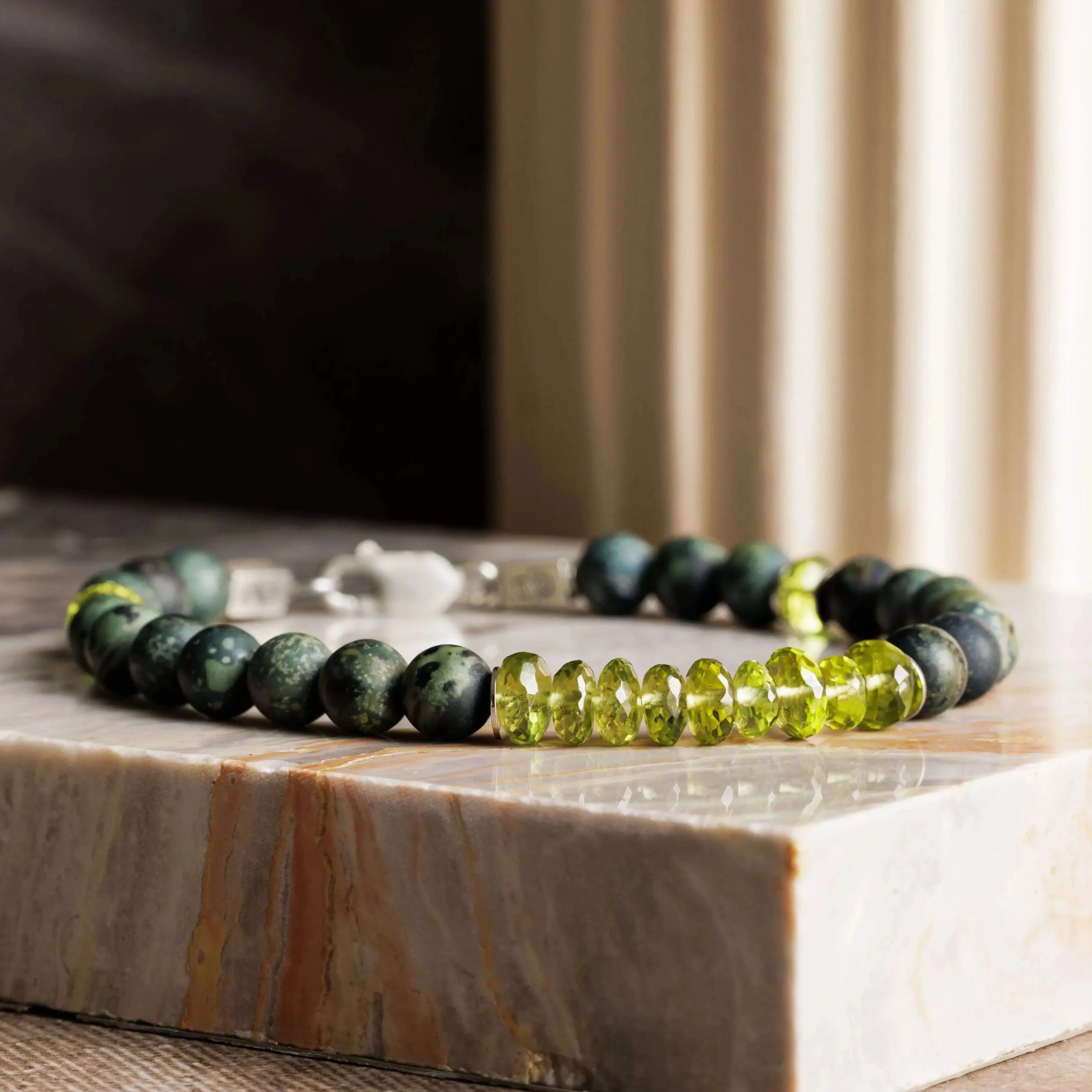 Peridot - Matte Kabamba Jasper Bracelet IV (6mm)