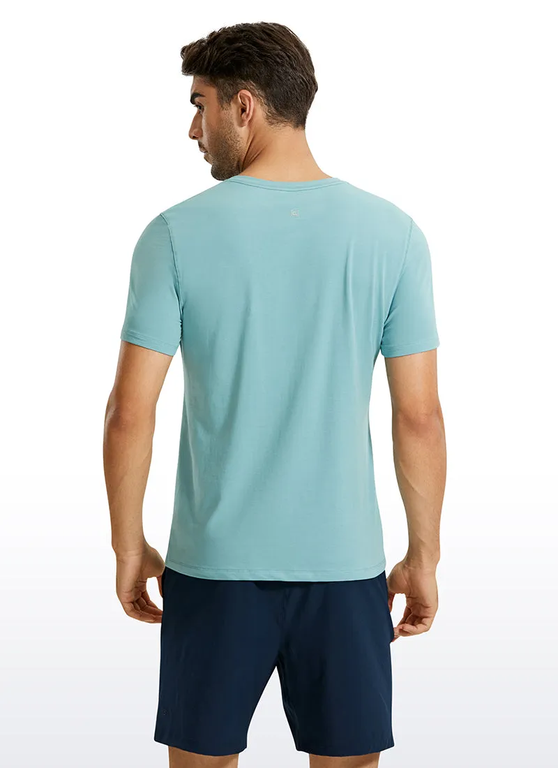 Pima Cotton Henley Short Sleeves