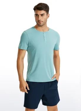 Pima Cotton Henley Short Sleeves