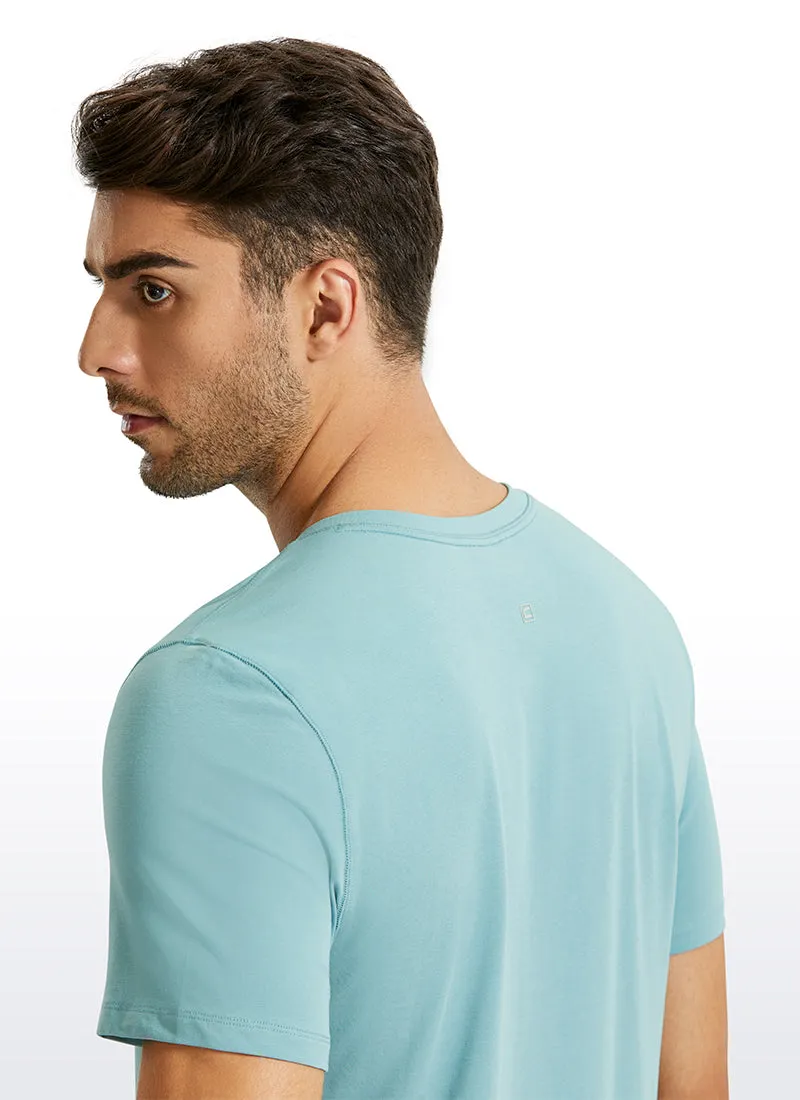 Pima Cotton Henley Short Sleeves