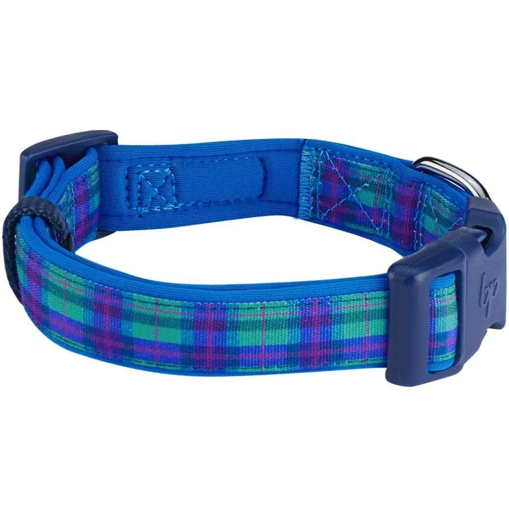 Plaid Pattern Neoprene Padded Dog Collar