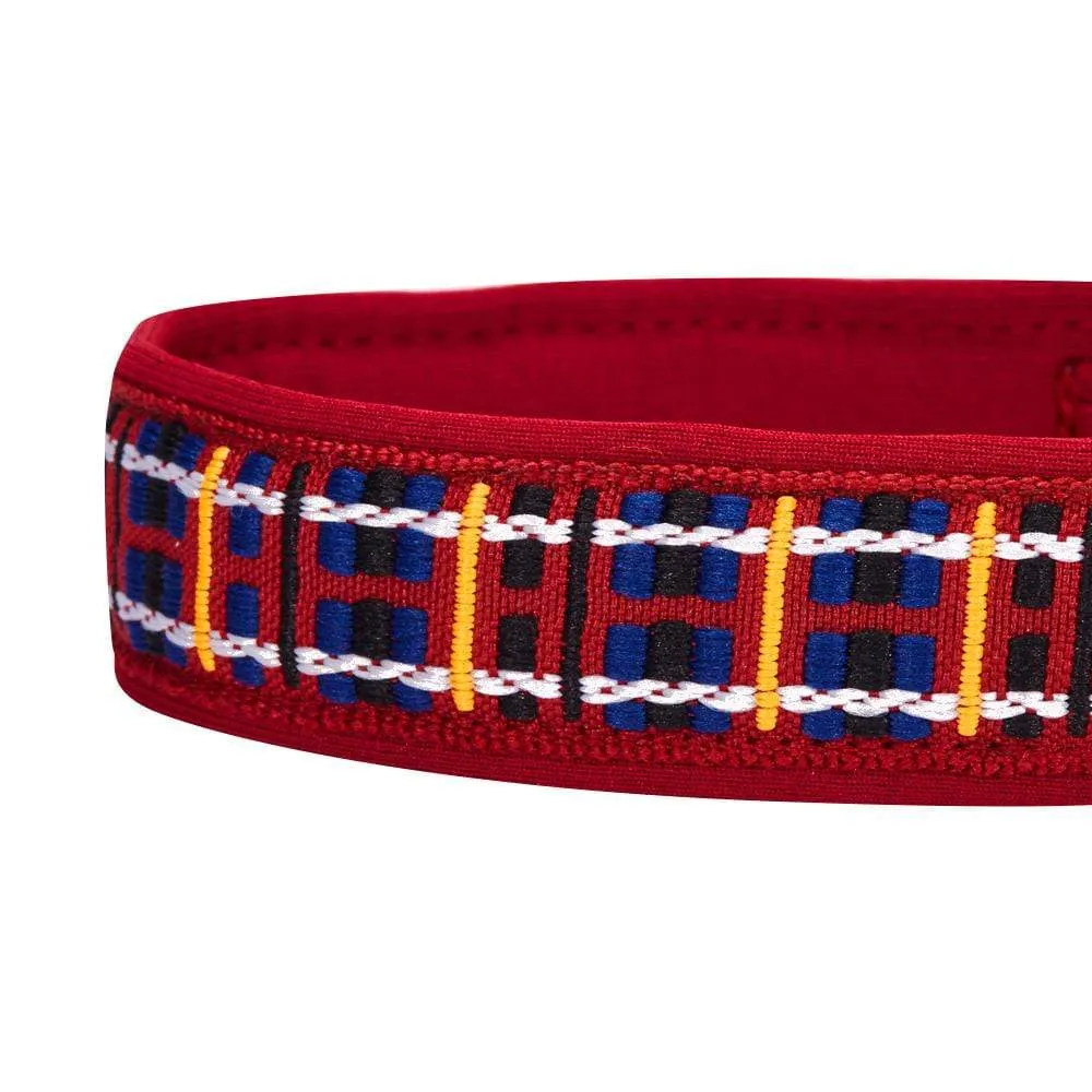 Plaid Pattern Neoprene Padded Dog Collar