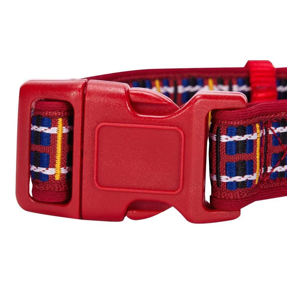 Plaid Pattern Neoprene Padded Dog Collar