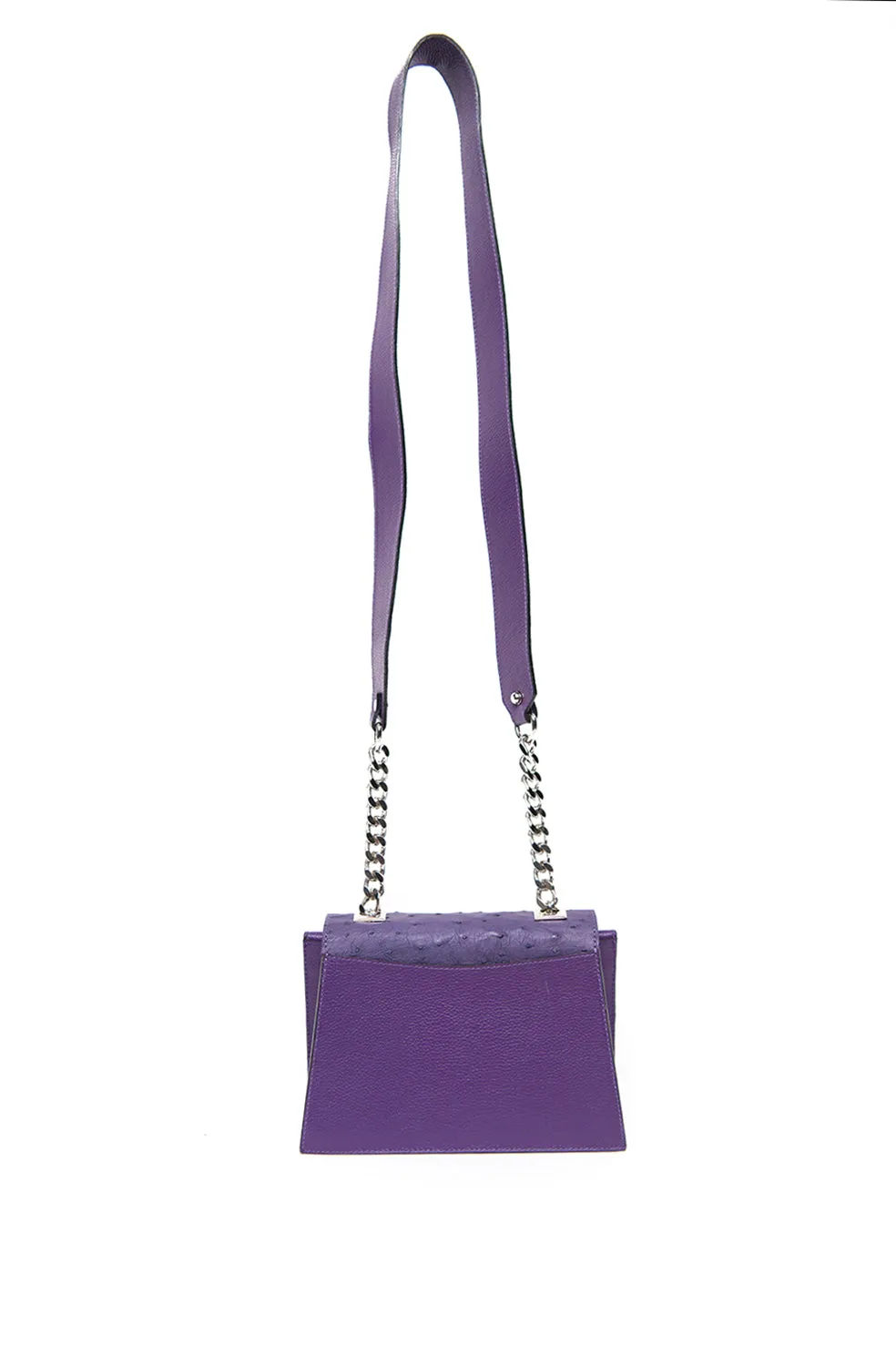 Plum Ostrich Mini Jackie O Shoulder Bag