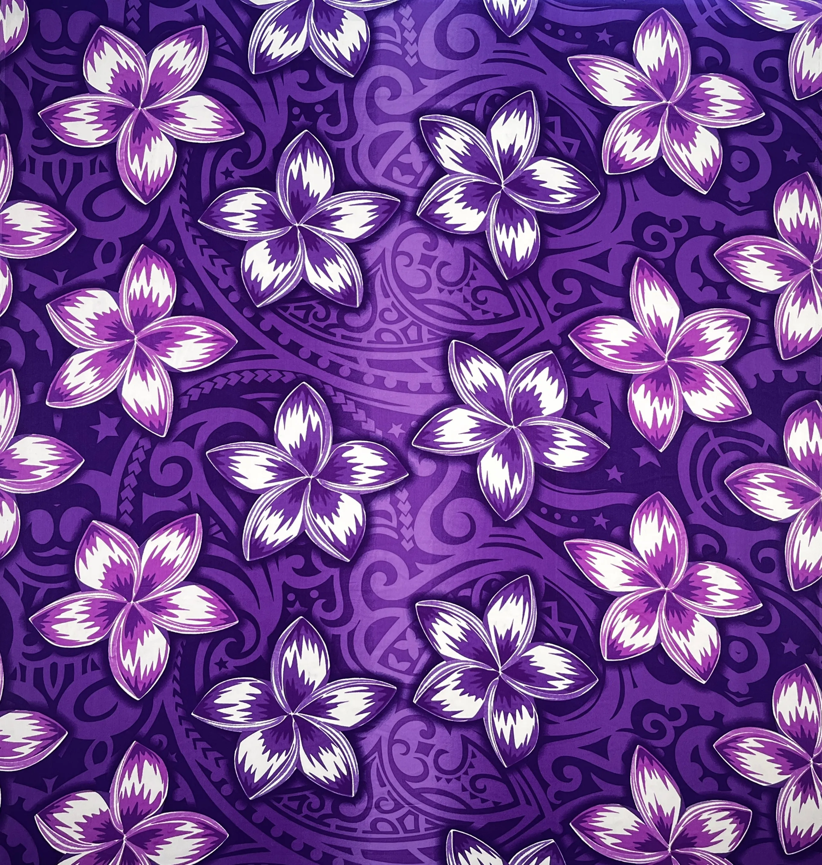 Plumeria Traditional Tattoo background Fabric | Peachskin