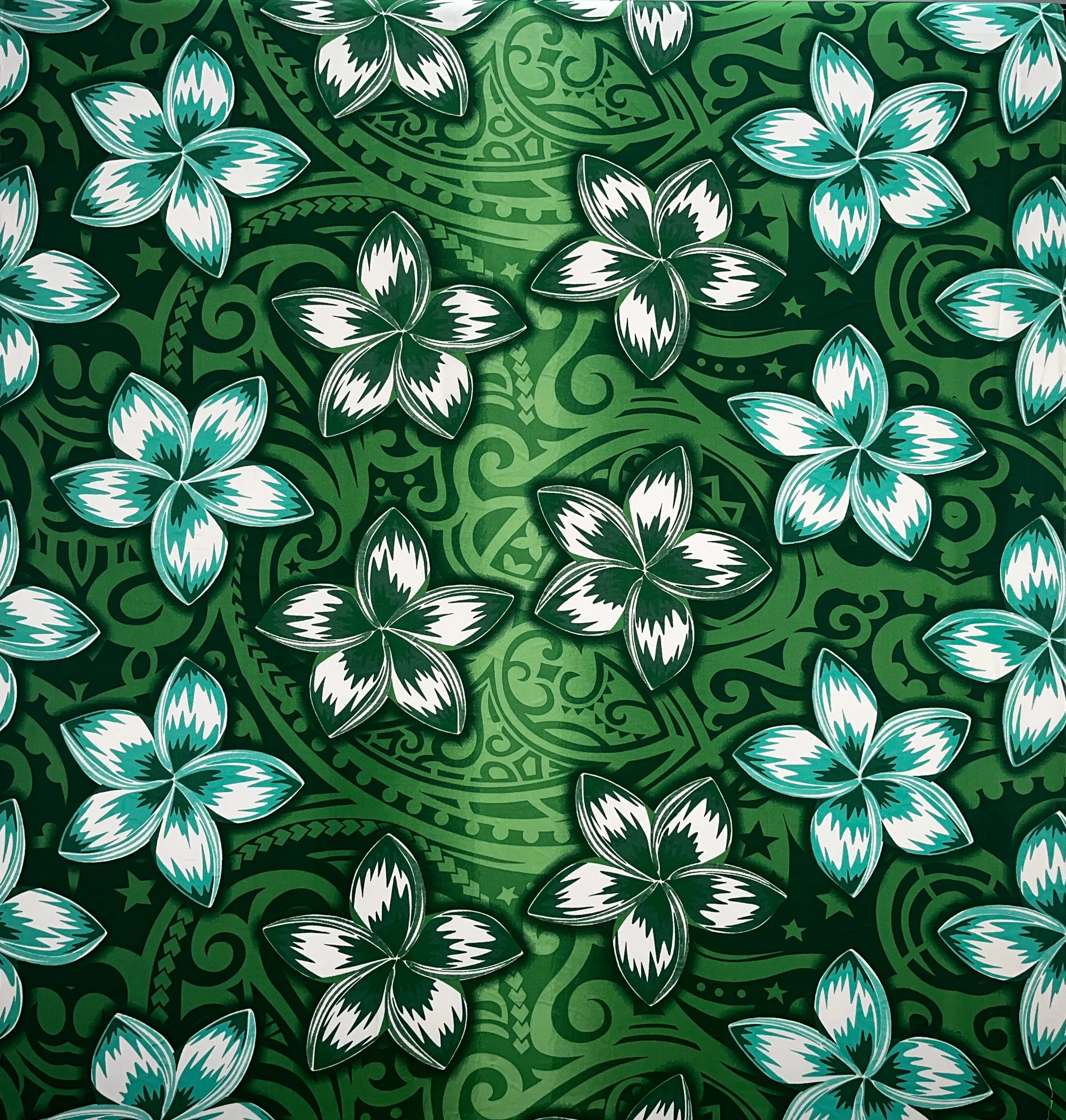 Plumeria Traditional Tattoo background Fabric | Peachskin