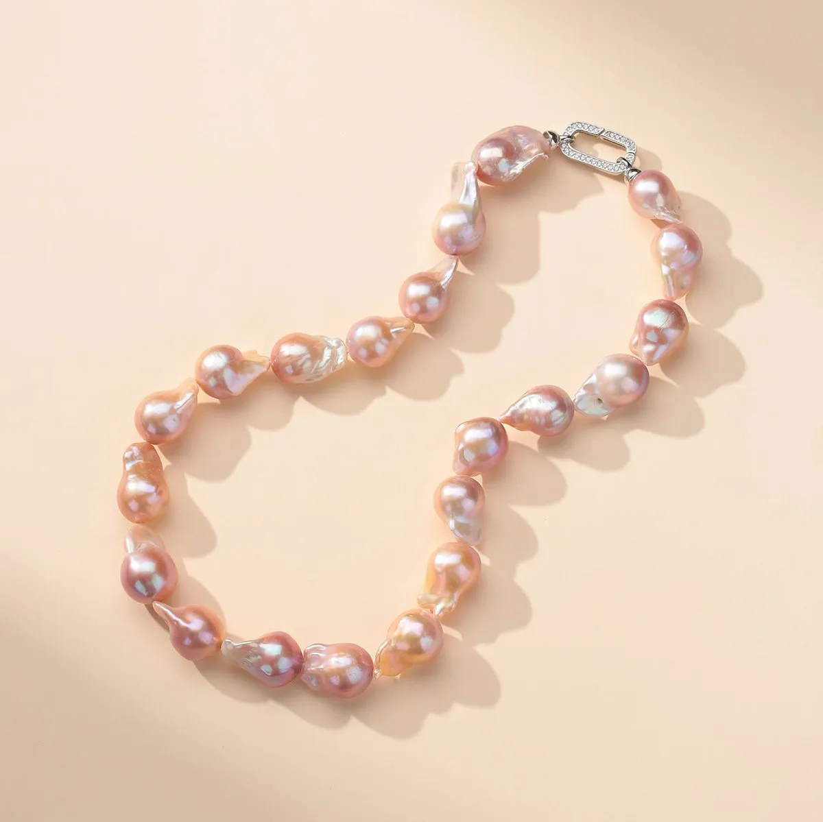 Purple Large Baroque Freshwater Pearl Necklace