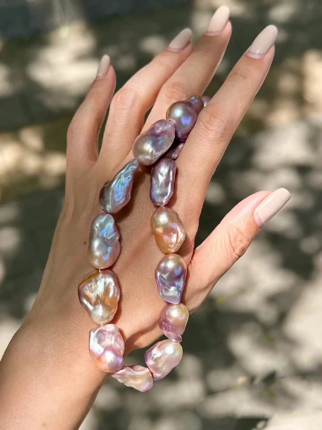 Purple Large Baroque Freshwater Pearl Necklace