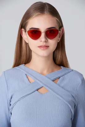 Red and Gold Cat Eye Sunglasses