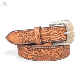 Resistance Premium Western Cowgirl Cowboy Floral Tooled  Argentinian Leather Belt