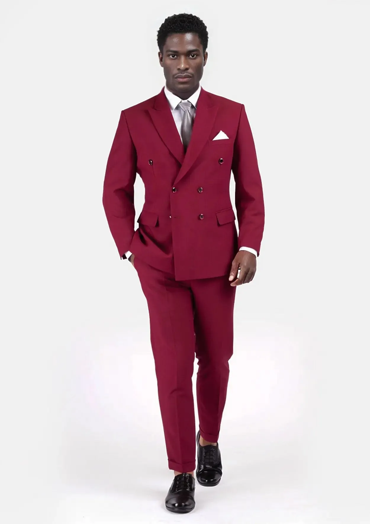 Rockafeller Claret Red Stretch Suit