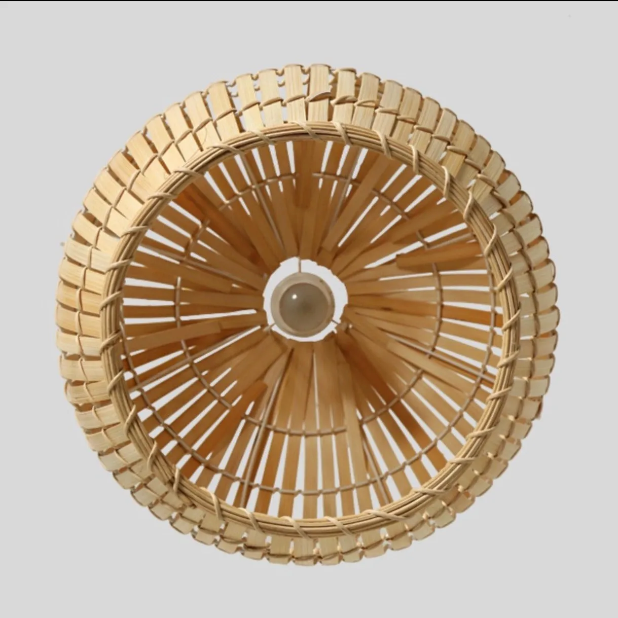 Round Japanese Bamboo Ceiling Light