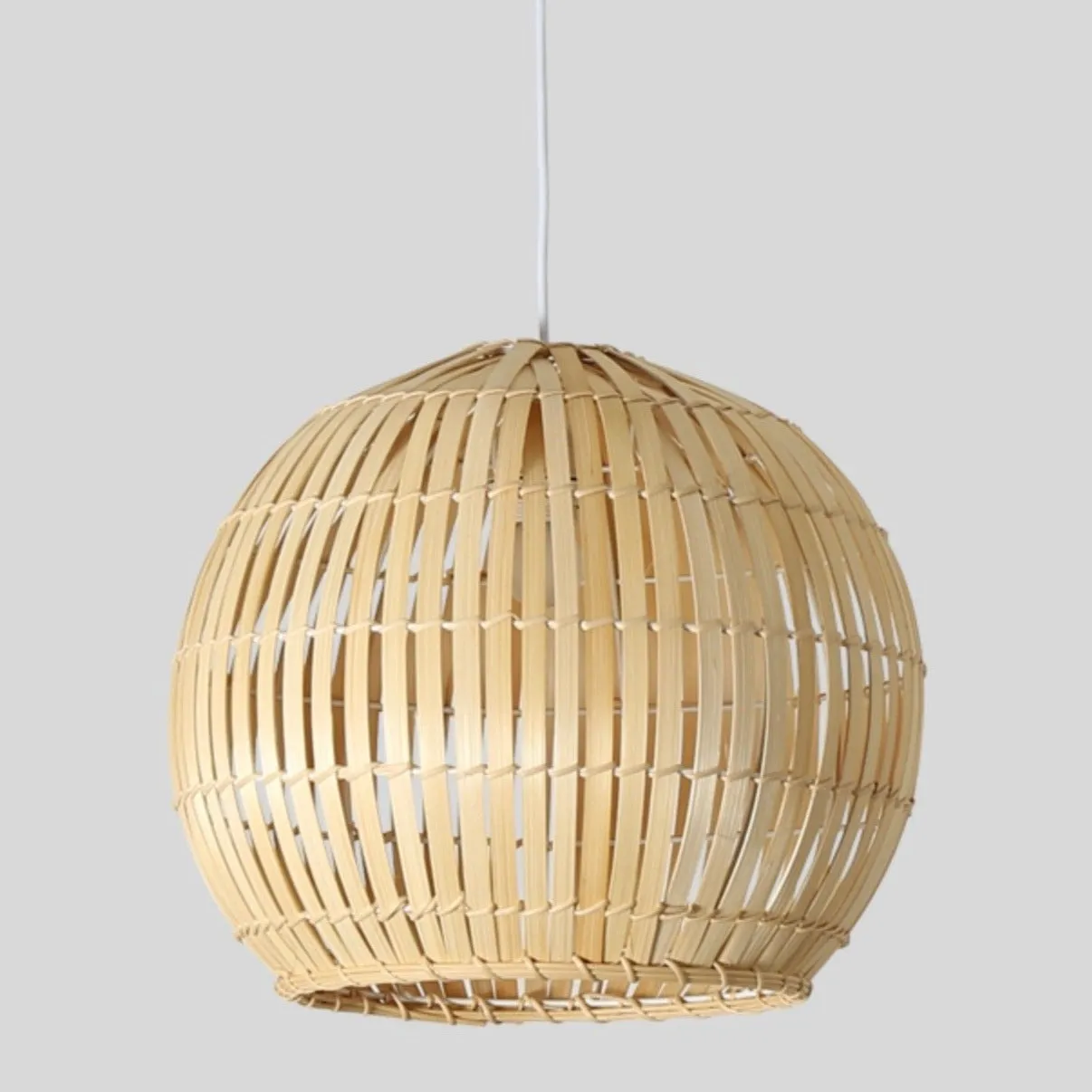 Round Japanese Bamboo Ceiling Light