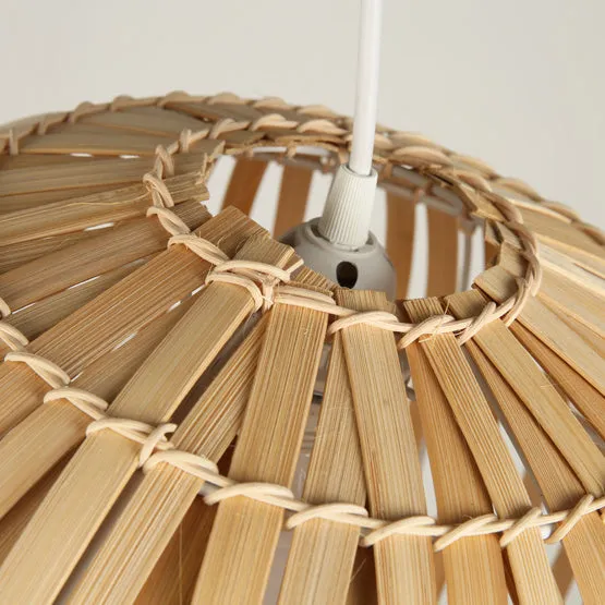 Round Japanese Bamboo Ceiling Light