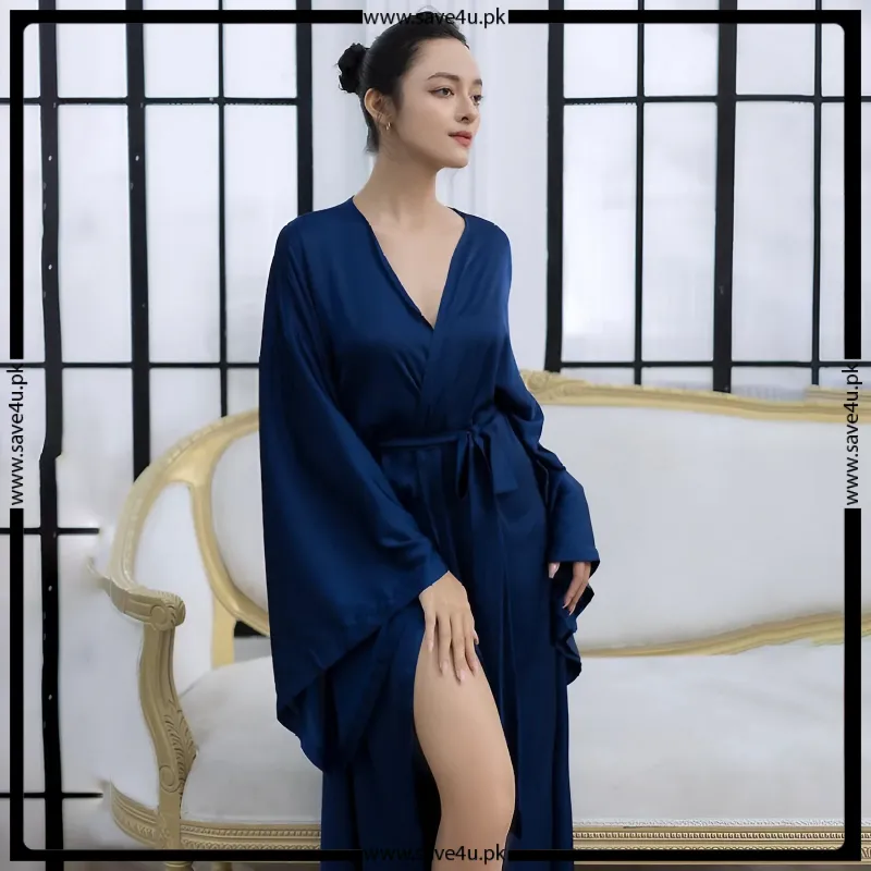 Satin Silk Long Robe Gown Nighty