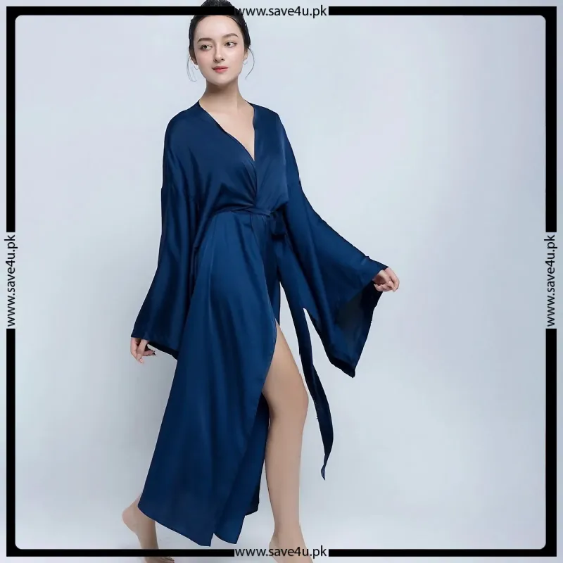 Satin Silk Long Robe Gown Nighty