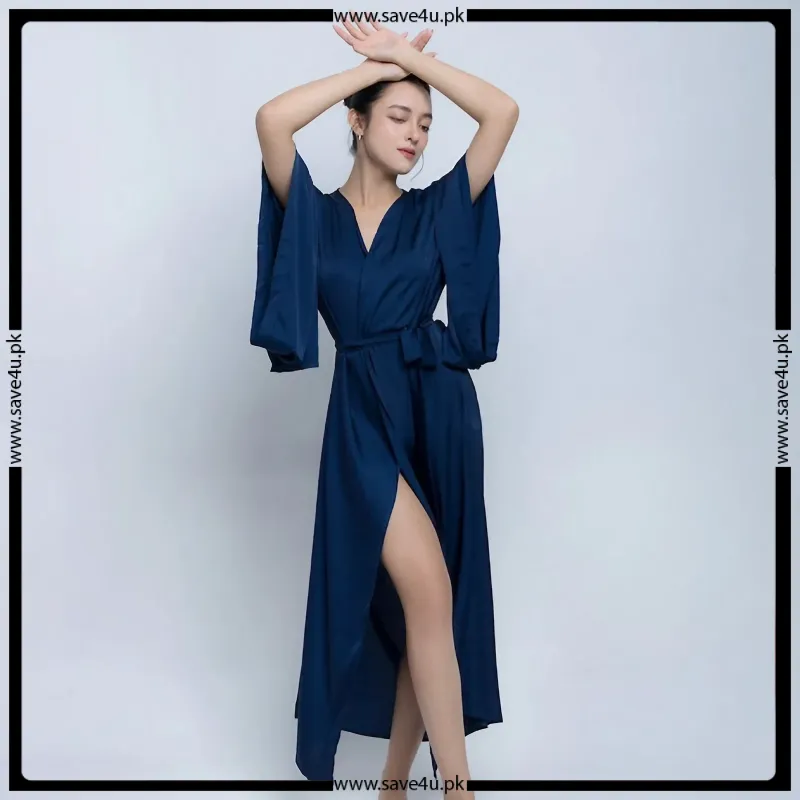 Satin Silk Long Robe Gown Nighty