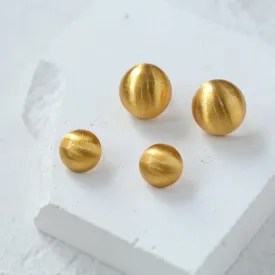 Shine Brushed Button Earrings