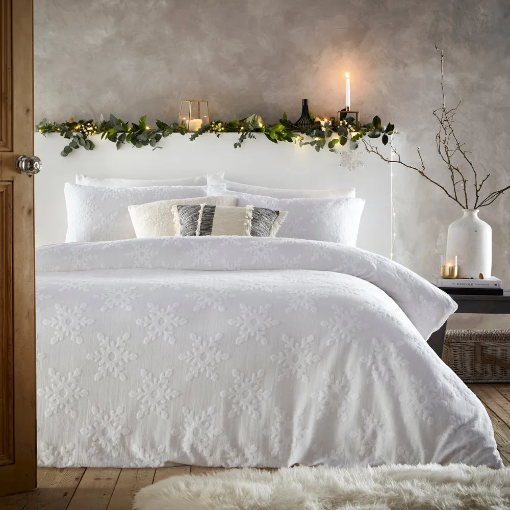 Snowflake Duvet Cover Set White