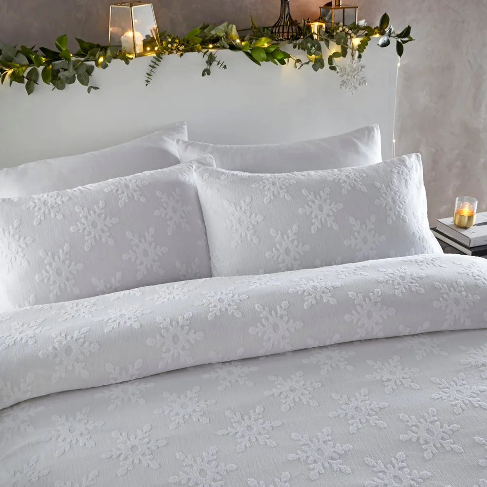 Snowflake Duvet Cover Set White