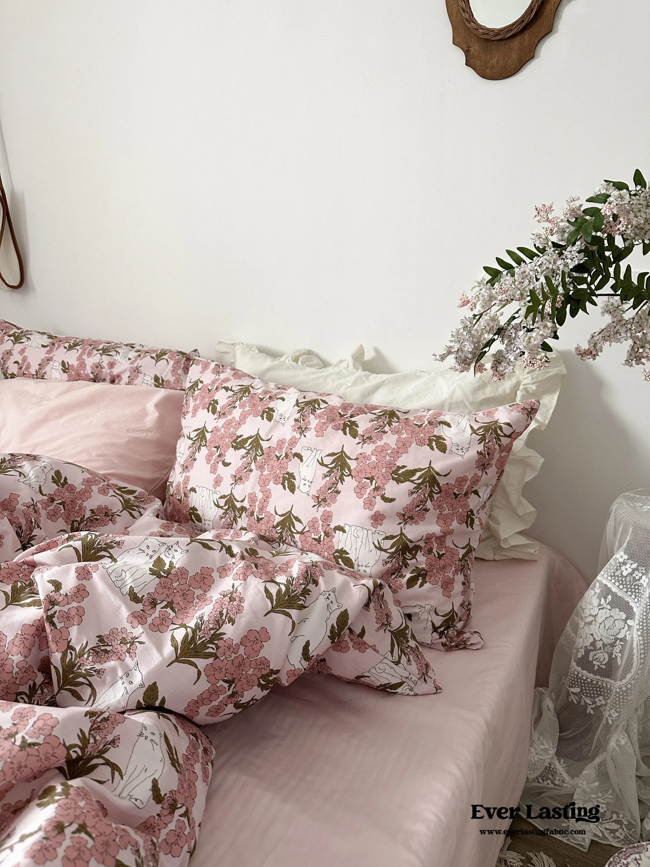 Spring Floral Washed Cotton Pillowcases