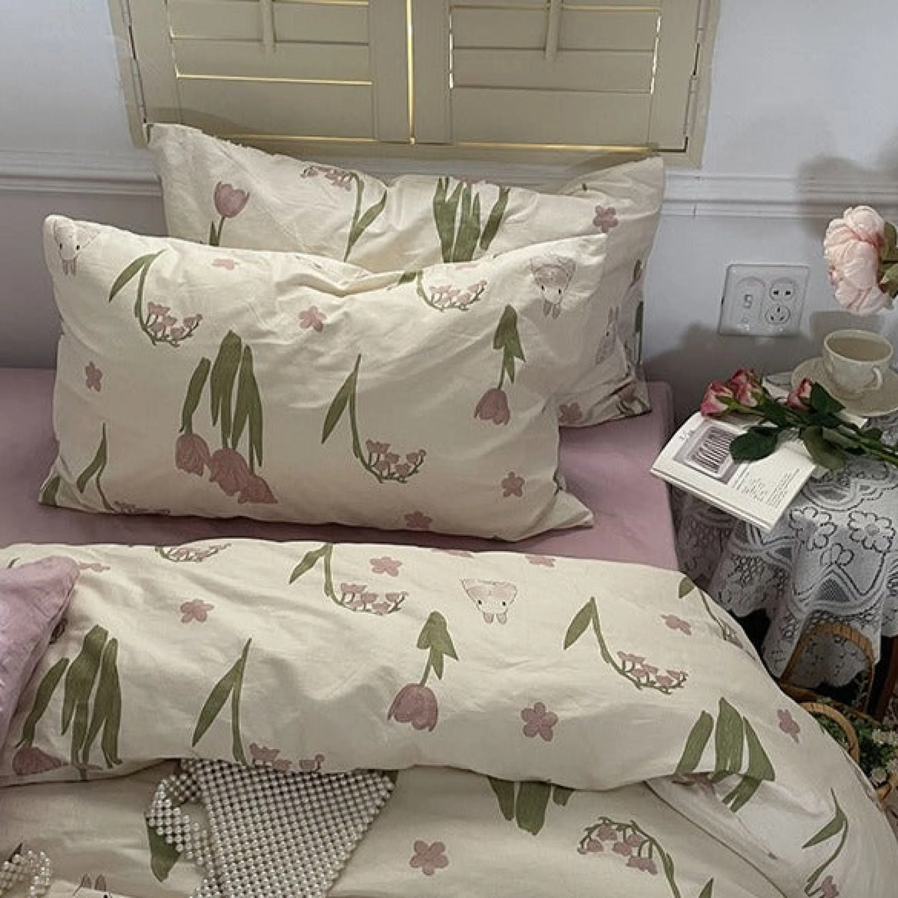 Spring Floral Washed Cotton Pillowcases