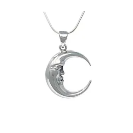 Sterling Silver Crescent Moon Pendant For Women