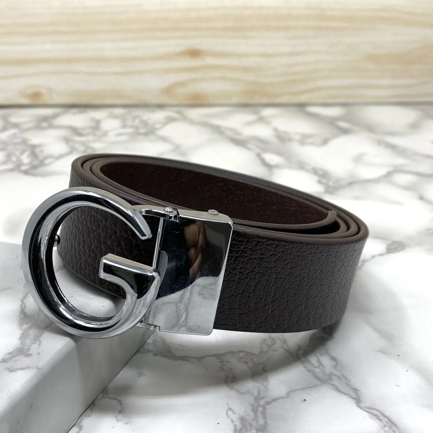 Stylish G Buckle Leather Strap Belt-JoansParamount