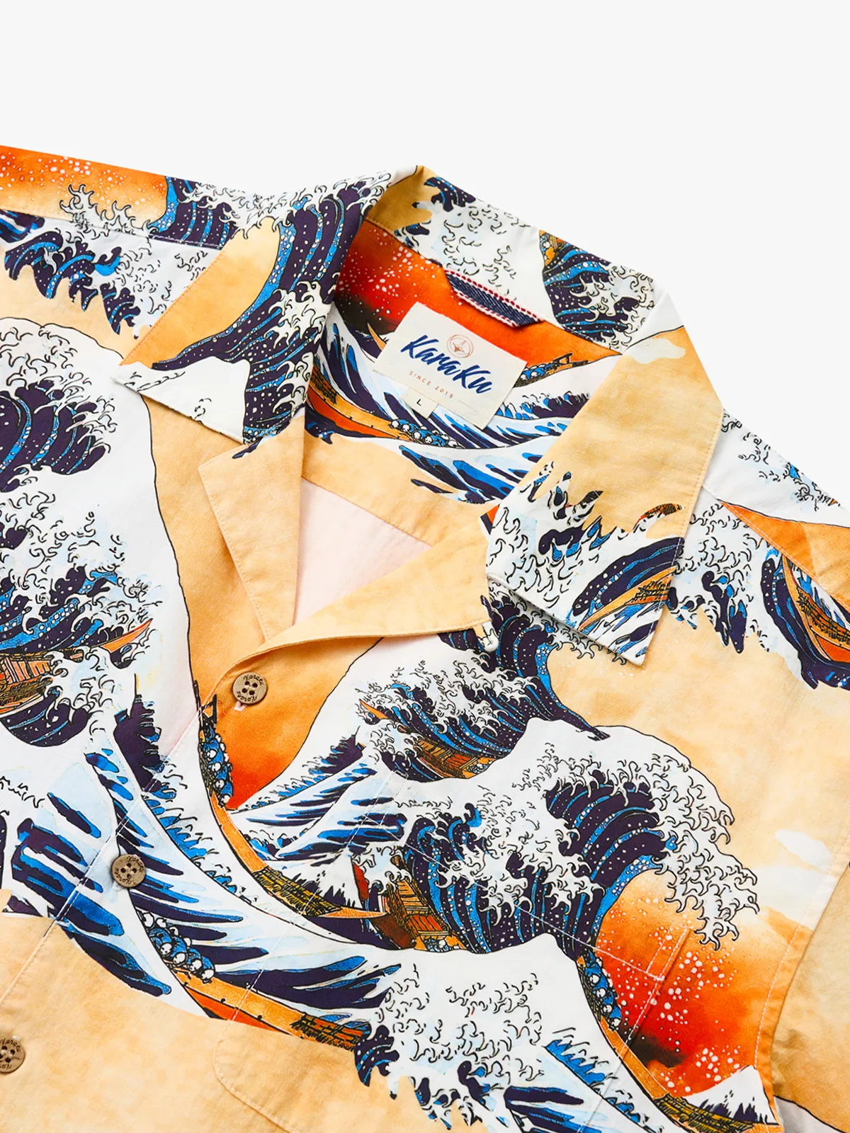 The Great Wave Sunset Cotton Camp Shirt