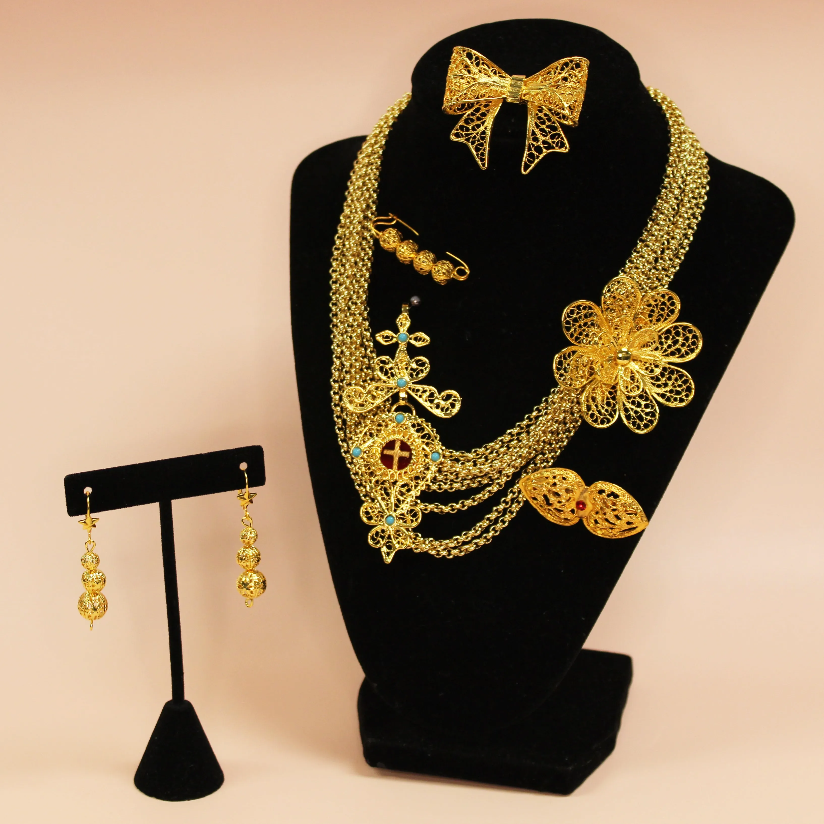 Traditional Portuguese Filigree Costume Arrecadas Earrings