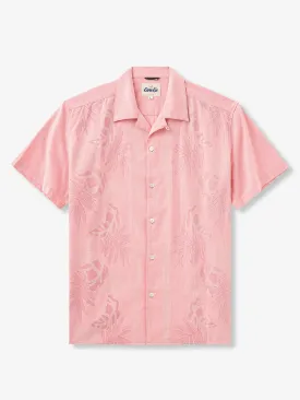 Tropical Blossom Pink Cotton Camp Shirt