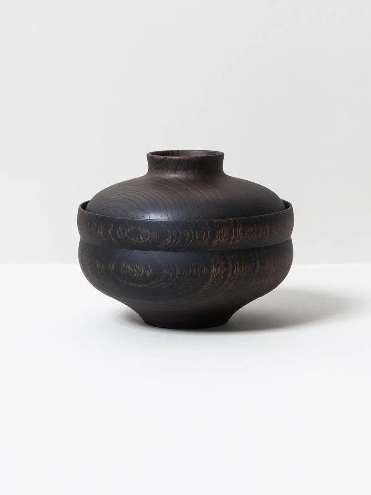 Tsumugi Wooden Bowl with Lid - Gunbai (Black)