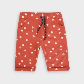 Venetian Red color printed Shorts For Kids