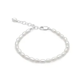 White Rice Cultured Freshwater Pearl Bracelet