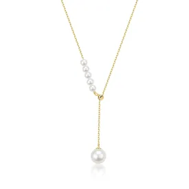 Y Shape Pearl Pendant Necklace